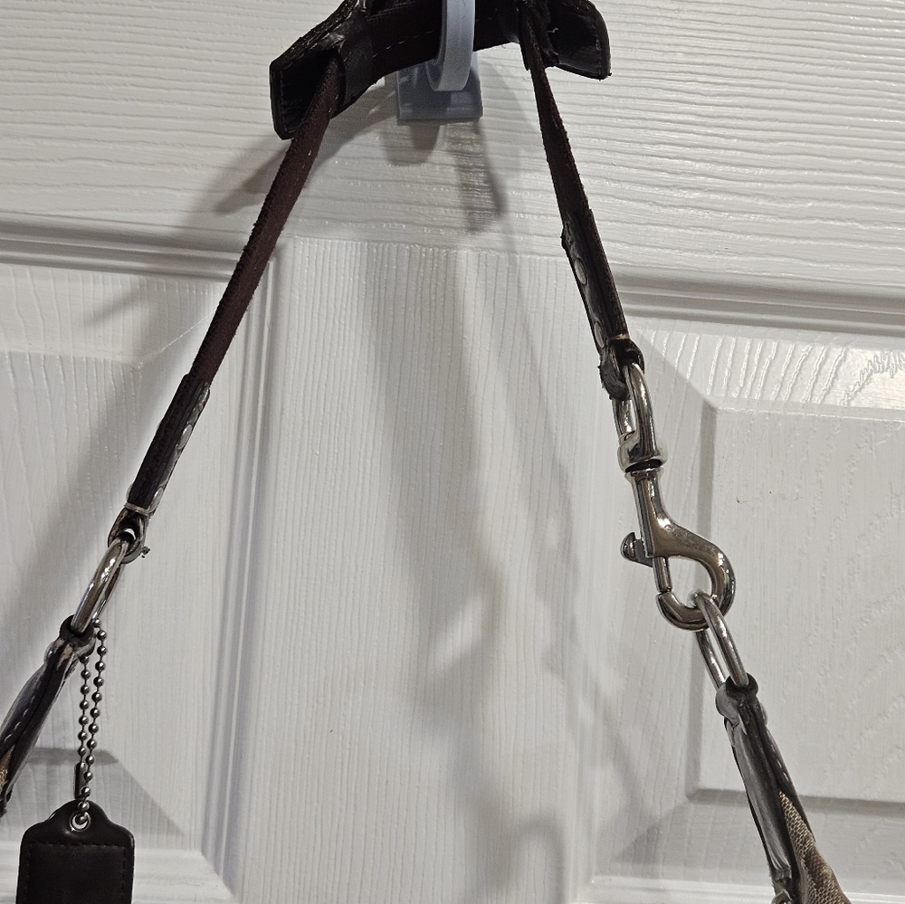 Coach Signature Logo Brown Shoulder Bag - Picture 3 of 4